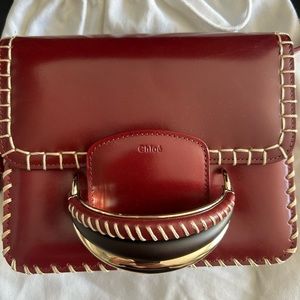 Chloe Ladies Dark Ruby Kattie Crossbody Bag